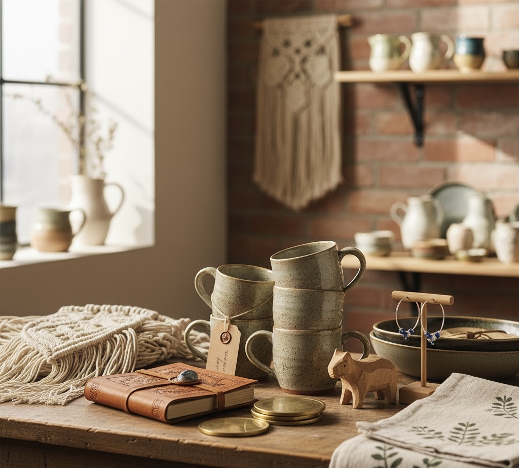 Screenshot of an e-commerce website for an artisanal craft shop.